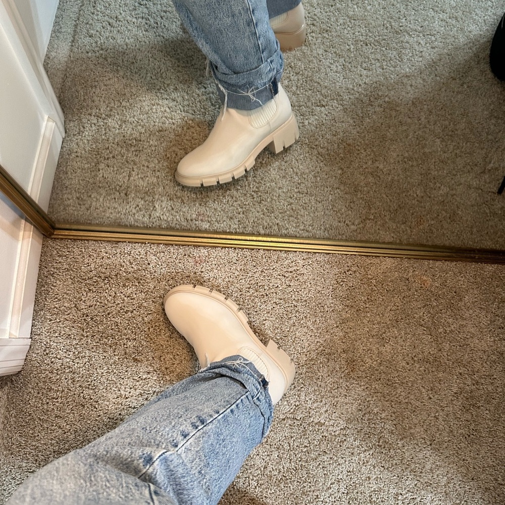 White combat boots